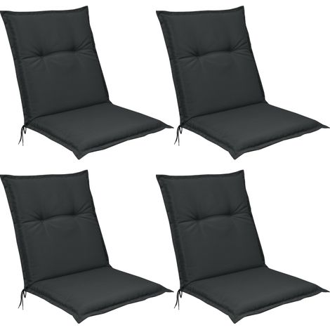 Beautissu 4er Set Niedriglehner Auflage Base NL 100x50x6 cm	Graphitgrau