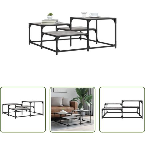 Wohnzimmermöbel - Couchtisch Grau Sonoma 87,5x87,5x40 cm Holzwerkstoff (1/5)