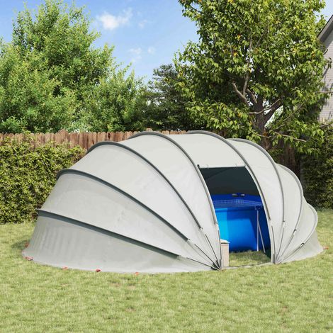 Vidaxl – Dôme de tente de piscine 538 x 440 x 204 cm – Polyester 185T résistant aux intempéries – Protection UV et ignifuge – Portes zippées
