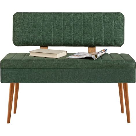 Panca Barthelemy, Peso Supportato 150 kg, Colore Struttura Verde, Altezza Seduta 40 cm, 105x40x85h cm Marrone Quercia