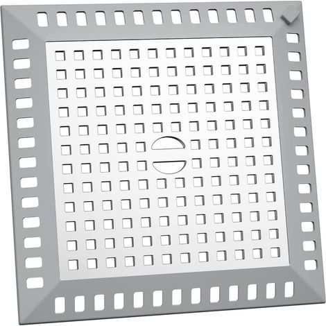 Attrape Cheveux Douche 12,3 x 12,3 cm Filtre Evier Cuisine de Carré en Acier Inoxydable Argenté Grille Evier Anti-Obstruction (1/5)