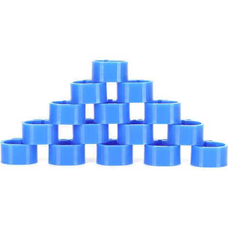 200 anneaux de patte de 10 mm pour pigeons, sans inscription, pour volailles, bleu. (1/5)