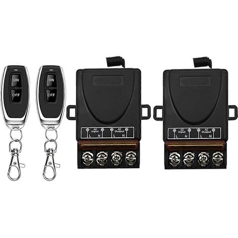 Récepteur relais RF 1 canal 433 MHz, 220 V CA, 30 A + émetteur marche/arrêt (1/5)