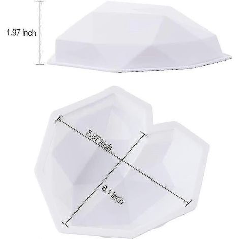 Diamantherz-Mousse-Kuchenform (3er-Pack) Silikon-Schokoladenmousse-Dessertkuchenform (1/3)