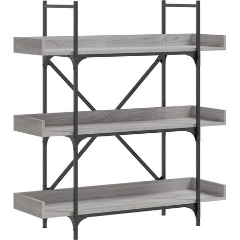 Maison Exclusive - Bücherregal 3 Böden Grau Sonoma 100x33x108,5 c