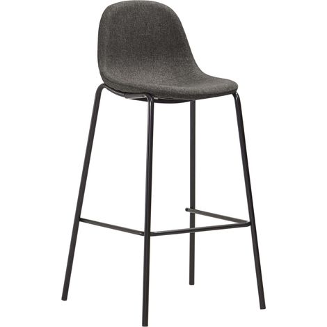 Maison Exclusive - Barhocker 2 Stk. Dunkelgrau Stoff