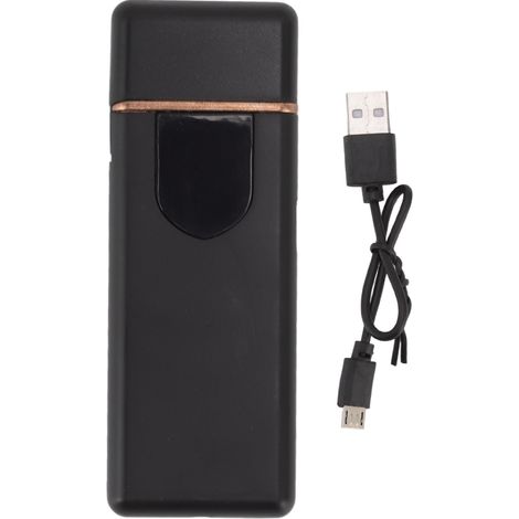 Briquet électronique à détection tactile, allumage double face, recharge USB, accessoire pour cigarette, noir (1/5)