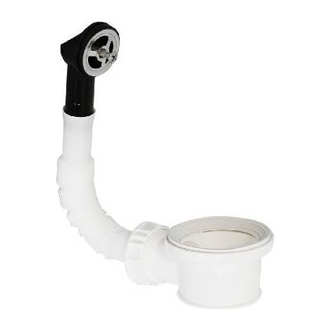 PILETTA PASSANTE CON TROPPOPIENO TONDO PER LAVABO INOX Misura: Diam. 55 mm