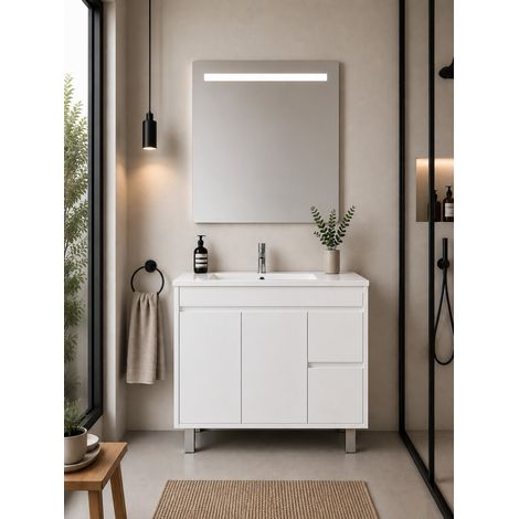 Mueble de baño con lavabo ORIGENBATH ISQUIA sin espejo 90x45 cm blanco