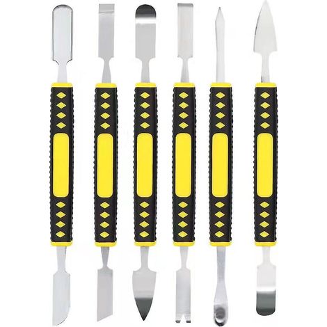 6-teiliges Set Elektronikreparaturwerkzeuge, doppelseitiges Metallspatel-Set, Demontagewerkzeuge für iPad, Tablets, Computer und Smartphones (1/5)