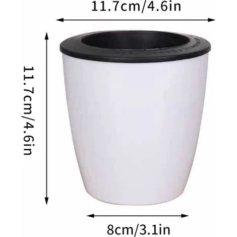 (S2) Pots de fleurs paresseux, pot de fleurs hydroponiques en plastique à arrosage automatique, culture hydroponique de plantes succulentes en pot, décoration de bureau pour la maison (1/4)