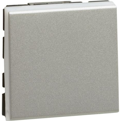 Legrand – Interrupteur va-et-vient 10AX 250V – Aluminium – 2 modules – Compatible avec voyants brochables – LEG079211L