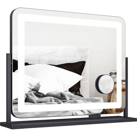 Miroir Lumineux LED intensité 3 modes d'éclairage, grossissement 10X, port de charge USB, touche tactile 62,5 x 52 cm (1/5)