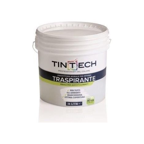 Tintech Idropittura Traspirante 14 l - Bianco Opaco - Pittura Interni