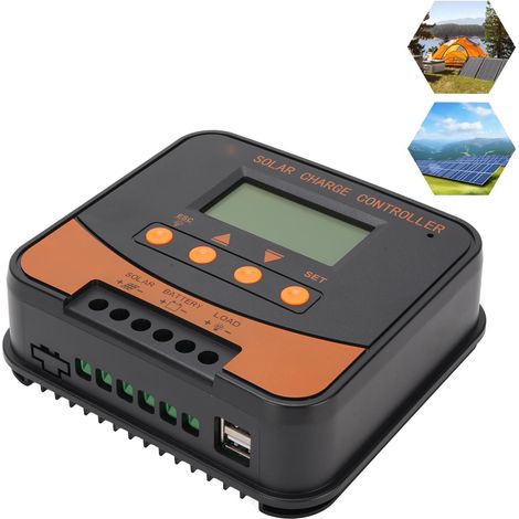 Contrôleur de charge solaire MPPT 20 A, contrôleur de charge à commutation automatique 12 V/24 V pour panneaux solaires, compatible avec les batteries GEL/SLA/LFP/LI/USE (1/5)