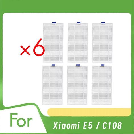 6er-Pack Reinigungsfilter für Xiaomi E5 / C108 Saugroboter – Zubehör und Ersatzteile