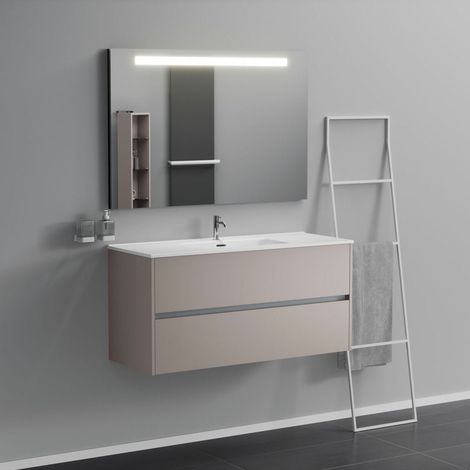 Inda - Meuble de salle de bain 2 tiroirs L.120 avec lavabo miroir (1/5)