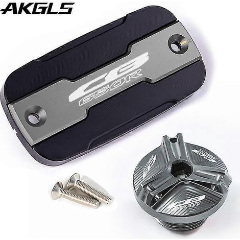 Bouchon de réservoir de liquide de frein avant et protection de l'orifice de remplissage pour moto Honda CB650R CBR650R CBR 650R CB 650R - Kit en titane (1/5)