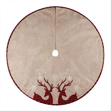 Jupe de sapin de Noël 81 cm, flocons de neige et rennes, décoration de Noël (1/5)