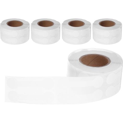 Étiquettes adhésives 5 rouleaux pour bijoux en papier Kraft blanc (1/5)