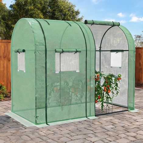 Serre de jardin en kit avec double porte enroulable et fenêtres (1/5)