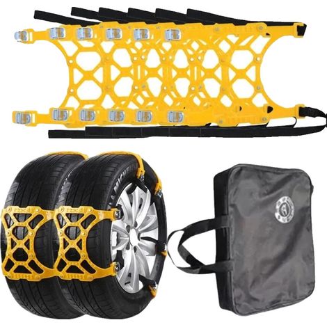 Chaîne à neige, matériau en uréthane, dimensions 86 cm x 27 cm, s'adapte à la largeur de pneu 165-275 mm, résistance aux basses températures -50°C, design de traction amélioré (1/5)