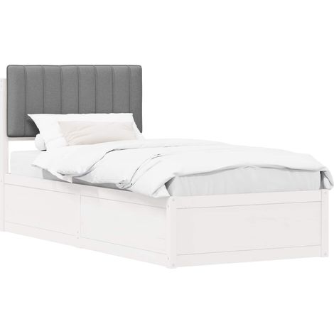 Maison Exclusive - Letto con Testiera Rivestita Grigio chiaro 90 x 200 cm (1/5)