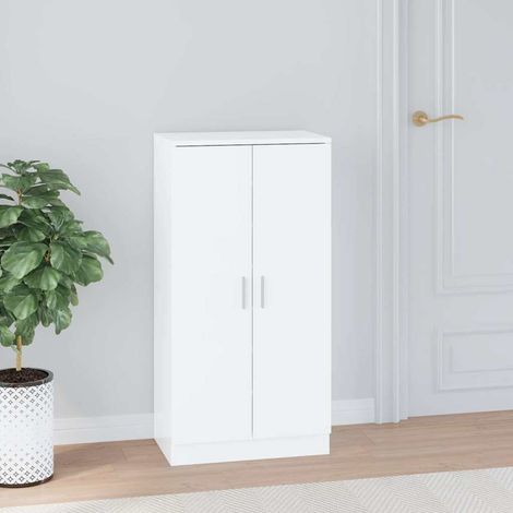 vidaXL Zapatero madera contrachapada blanco brillo 55x35x108 cm (1/5)