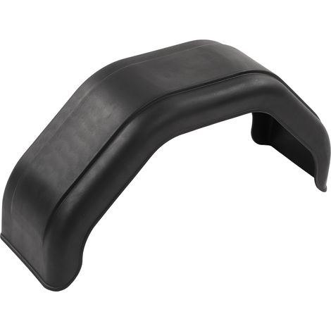 Garde-boue remorque noir PE haute densité pour essieu unique, roues 12-13 pouces, protection anti-projections robuste (1/5)