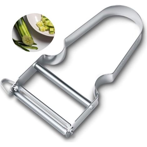 Pelador de acero inoxidable, Pelador de patatas y frutas, Utensilio de cocina multifuncional, Fácil de limpiar, 11,3 x 6,7 cm (1/5)