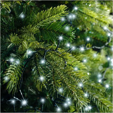 Ghirlanda led compatta lampeggiante per esterni bianco freddo 11m 500l filo verde (1/5)
