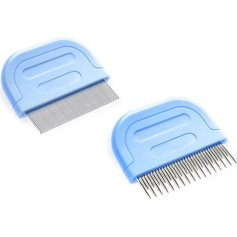 Ensemble de peignes anti-puces pour chats - Peignes de toilettage à aiguilles en acier inoxydable (1/5)
