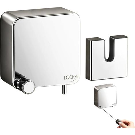 CCYKXAÉtendoir rétractable Corde à linge rétractable en acier inoxydable - Fixation murale invisible pour balcon, terrasse, rebord de fenêtre (1/5)