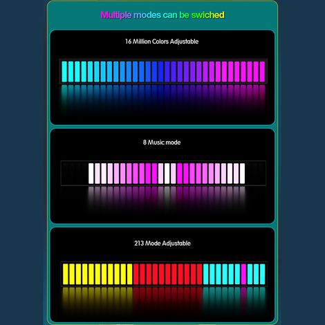 Barre lumineuse LED RGB réactive au son, contrôlable par application, au rythme de la musique, pour voiture, PC gaming, TV (1/4)