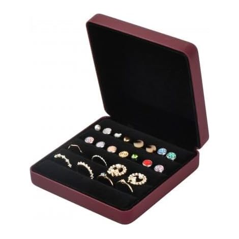 Boîte de Rangement pour Bagues à Bijoux, Boîte Organisateur de Bagues Bijoux, Cuir PU Velours Boîte de Présentation de bague, Étui à bijou de Voyage pour Femmes Filles Plusieurs Bague (1/5)
