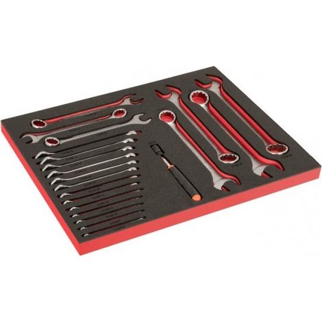 BAHCO - Module 3/3, clés mixtes & outil de préhension magnétique, lumière LED - 56 pc