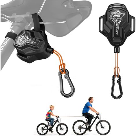2,5 m Corde de Remorquage Velo Enfant Barre Corde Nylon de Traction Rétractable pour Enfants Adults Système de Remorquage Accessoires Velo Capacité de Charge 100kg pour VTT Route Promenades Randonnées (1/5)