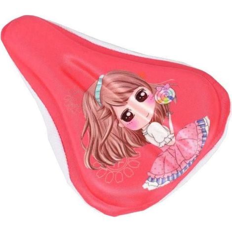 Coussin selle vélo gel souple respirant enfants 9x6 pouces rose