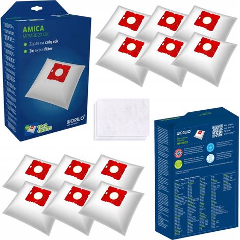 Sacchetti per aspirapolvere sintetici resistenti in amica MPMB02K 12 pezzi. (1/5)