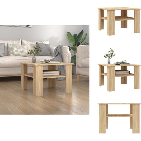Table basse Chêne sonoma 60x60x42 cm Bois d’ingénierie - Table Basse - Meuble TV - Table D'appoint - Table Ronde - Mobilier Intérieur (1/5)