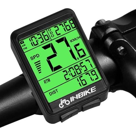 Compteur Vélo Sans Fil IP54 Étanche Kilométrique de Vitesse pour Vélo Sans Fil avec écran rétroéclairé et Chronomètre de Route (1/4)