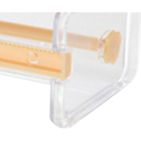 Lot de 2 Distributeurs de Ruban Adhésif Washi Transparents, Coupe-Ruban en Plastique ABS avec Barres Crantées, Piles et Rangement Facile, Jaune (1/4)