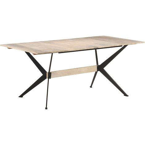 vidaXL Table à manger 180x90x76 cm Bois de manguier massif (1/5)