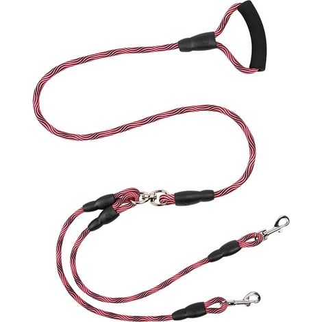 Laisse double pour chien, laisse pour deux chiens avec rotation à 360°, sans enchevêtrement