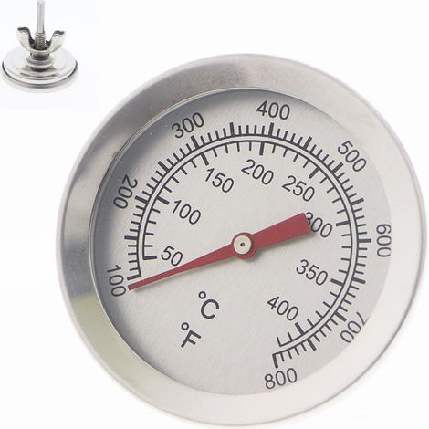 Thermomètre de gril en acier inoxydable, thermomètre pour fumoir de barbecue T
