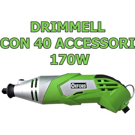 Trade Shop - Smerigliatrice Mini Trapano Fresa Drimmel Di Precisione 170w 40 Accessori -