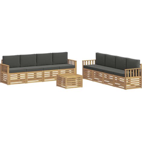 Set di divani da esterno 9 pcs Bianco e Antracite vidaXL (1/5)