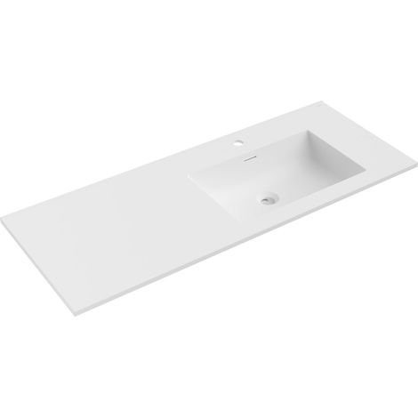 Mexen Otis lavabo empotrado en encimera derecha 121 x 46,5 cm, blanco mate - 25181201P (1/3)