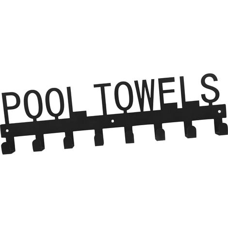MAGICLULU Porte-serviettes de piscine en fer noir sans clous Crochet (1/5)