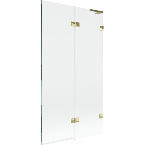 Mexen Lunar L paroi de baignoire 2 volets droite 100 x 150 cm, transparent, doré - 897L-100-100-50-00-P (1/5)